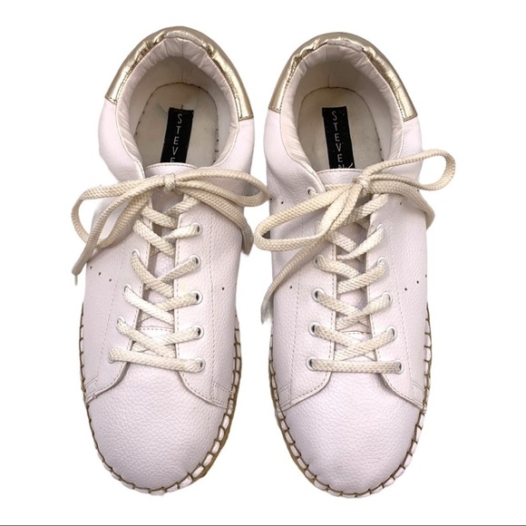 Steven Peck White Vegan Platform Espadrille Shoes - Picture 2 of 12